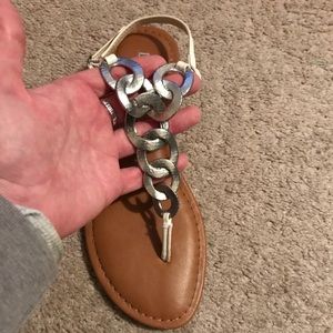 Brushed chrome sandals